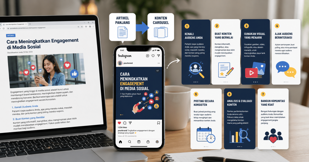 konten carousel Instagram dari artikel