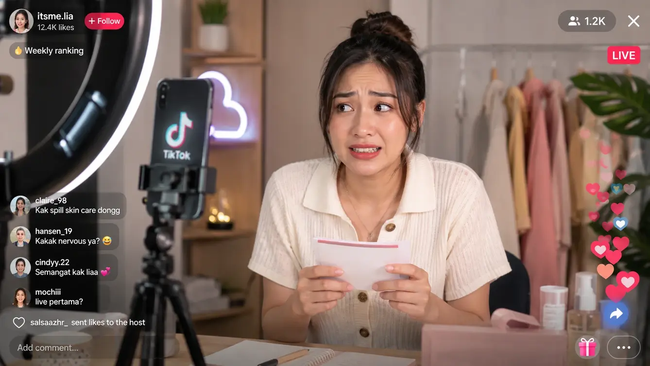 mengatasi gugup saat live tiktok