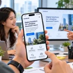 Tim digital marketing melakukan optimalisasi website yang mobile friendly