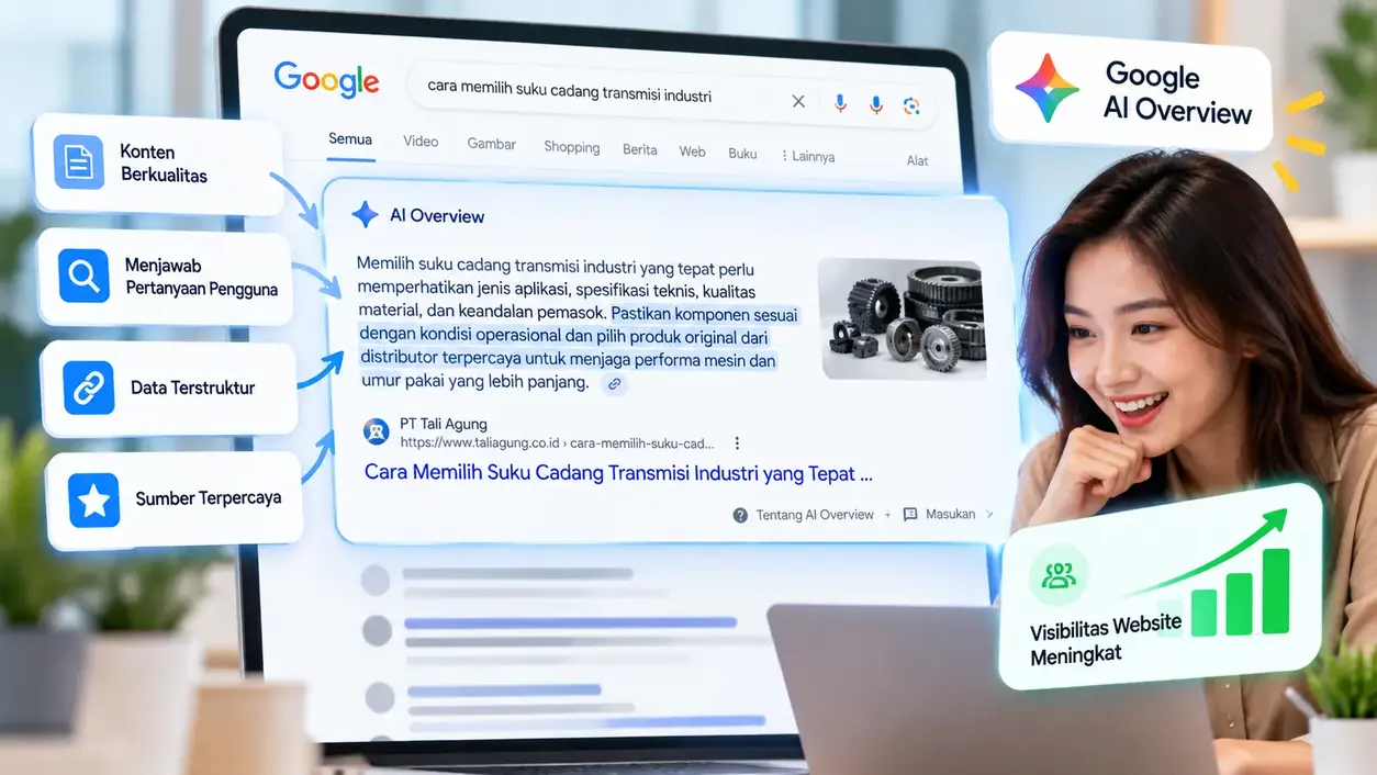konten website muncul di ringkasan AI
