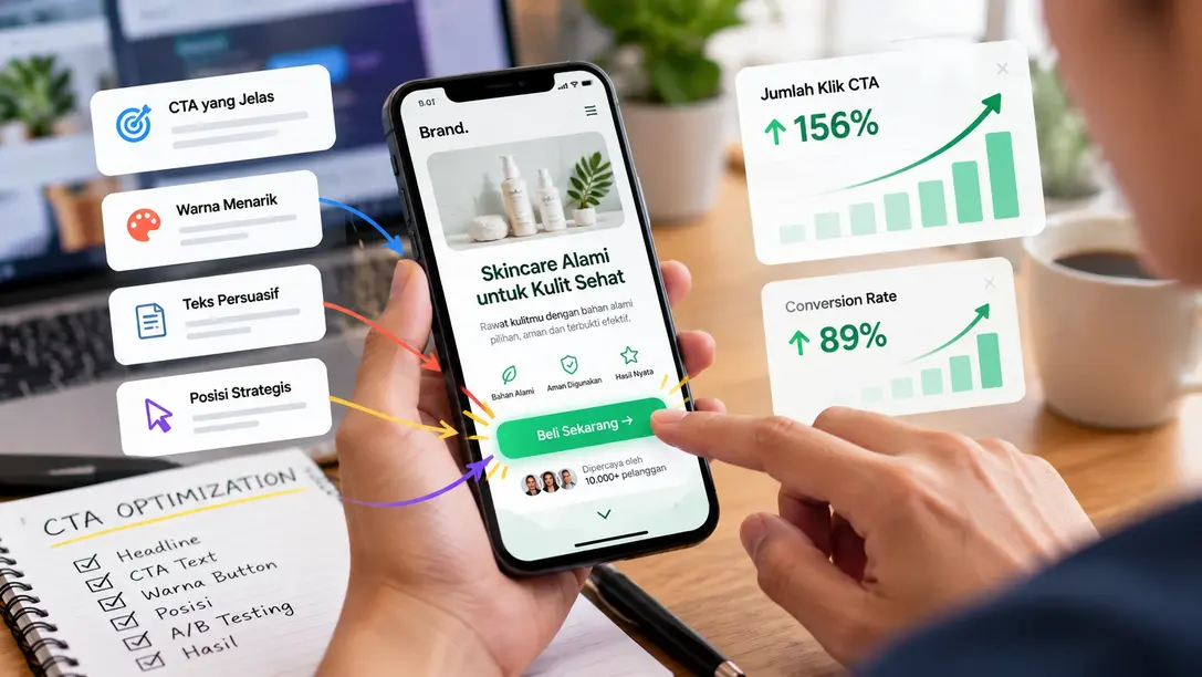 melakukan optimasi CTA landing page untuk meningkatkan jumlah klik