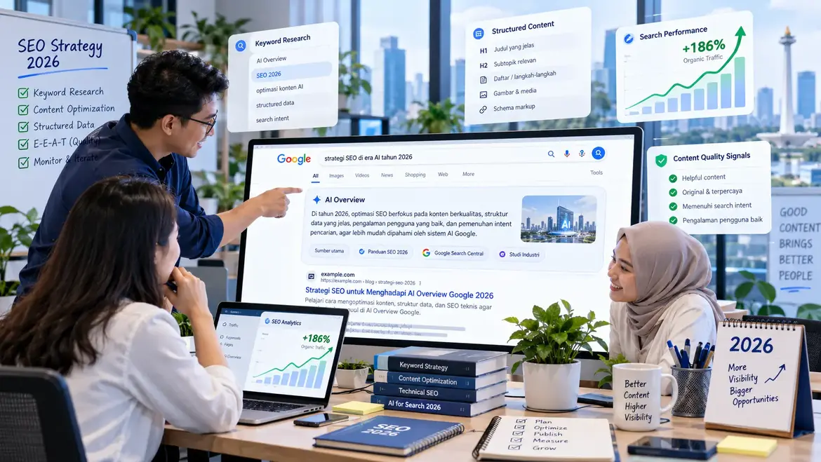 optimasi SEO dalam menghadapi AI Overview Google tahun 2026