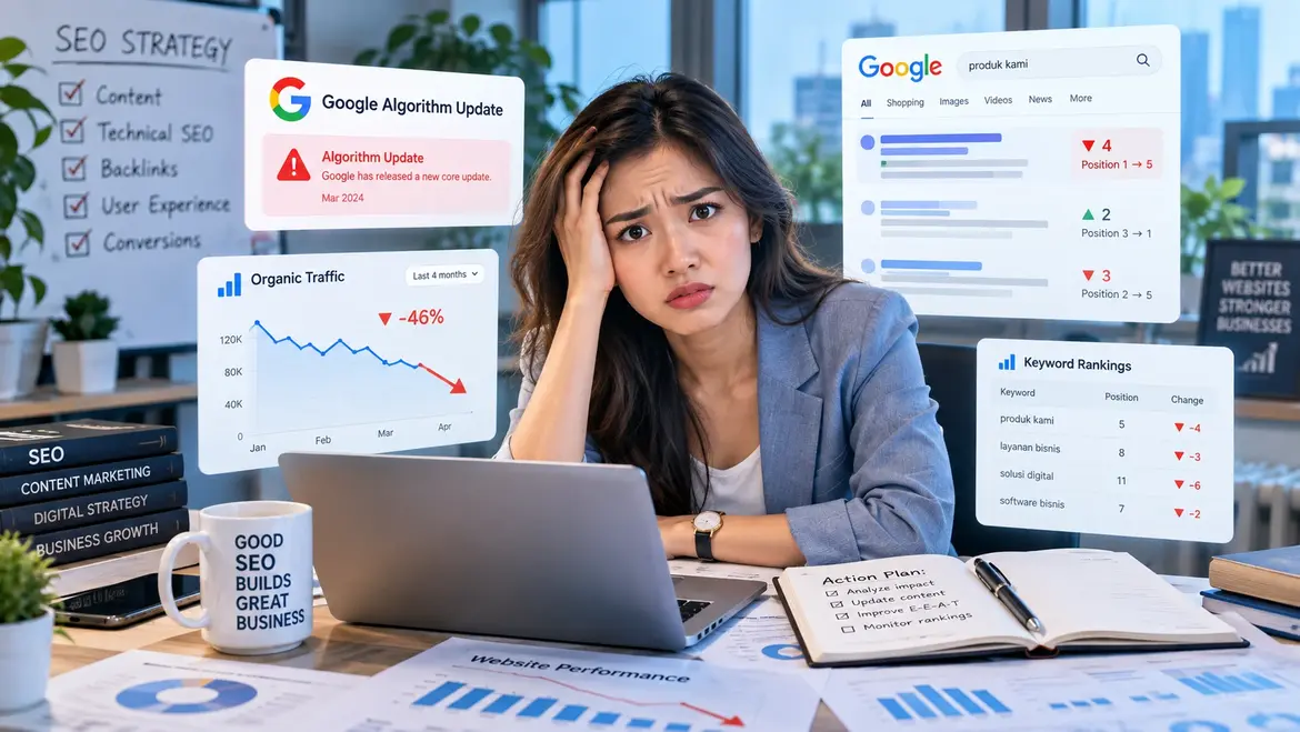 perubahan algoritma Google mempengaruhi website bisnis dan posisi ranking pada hasil pencarian